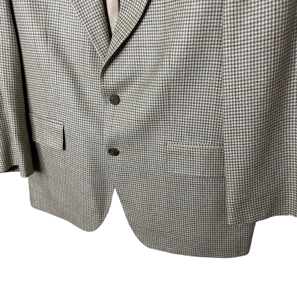 Ralph Ralph Lauren Blazer Men’s 42R Beige Silk Wool Blend Houndstooth Two Button - Picture 8 of 11